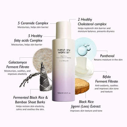 Haruharu Wonder Black Rice Probiotics Barrier Essence (120ml) - Kiyoko Beauty