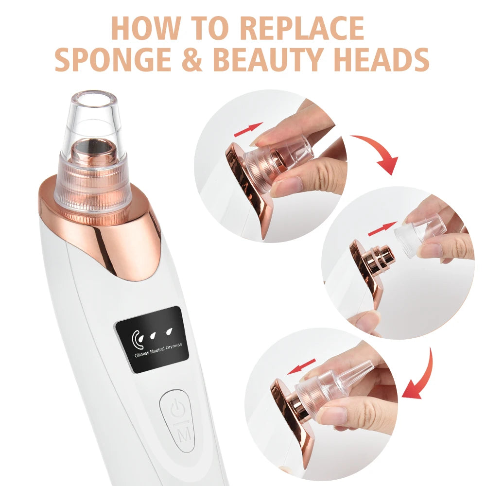 Electric Blackhead Remover Device Acne Pimple Black Heads Sport Exfoliator Suction Facial Cleansing Tools Pore Cleaner Machine