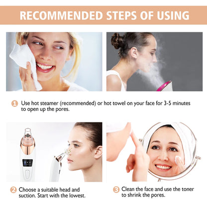 Electric Blackhead Remover Device Acne Pimple Black Heads Sport Exfoliator Suction Facial Cleansing Tools Pore Cleaner Machine