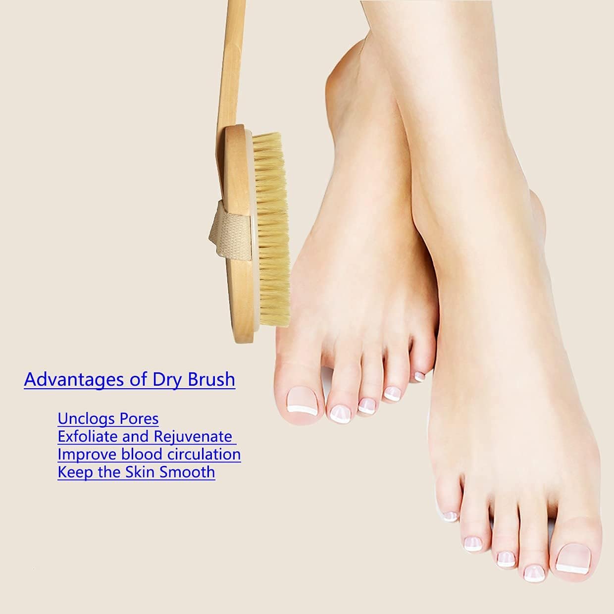 3 Pack Wood Dry Body Brushes, Dry brush for Cellulite and Lymphatic