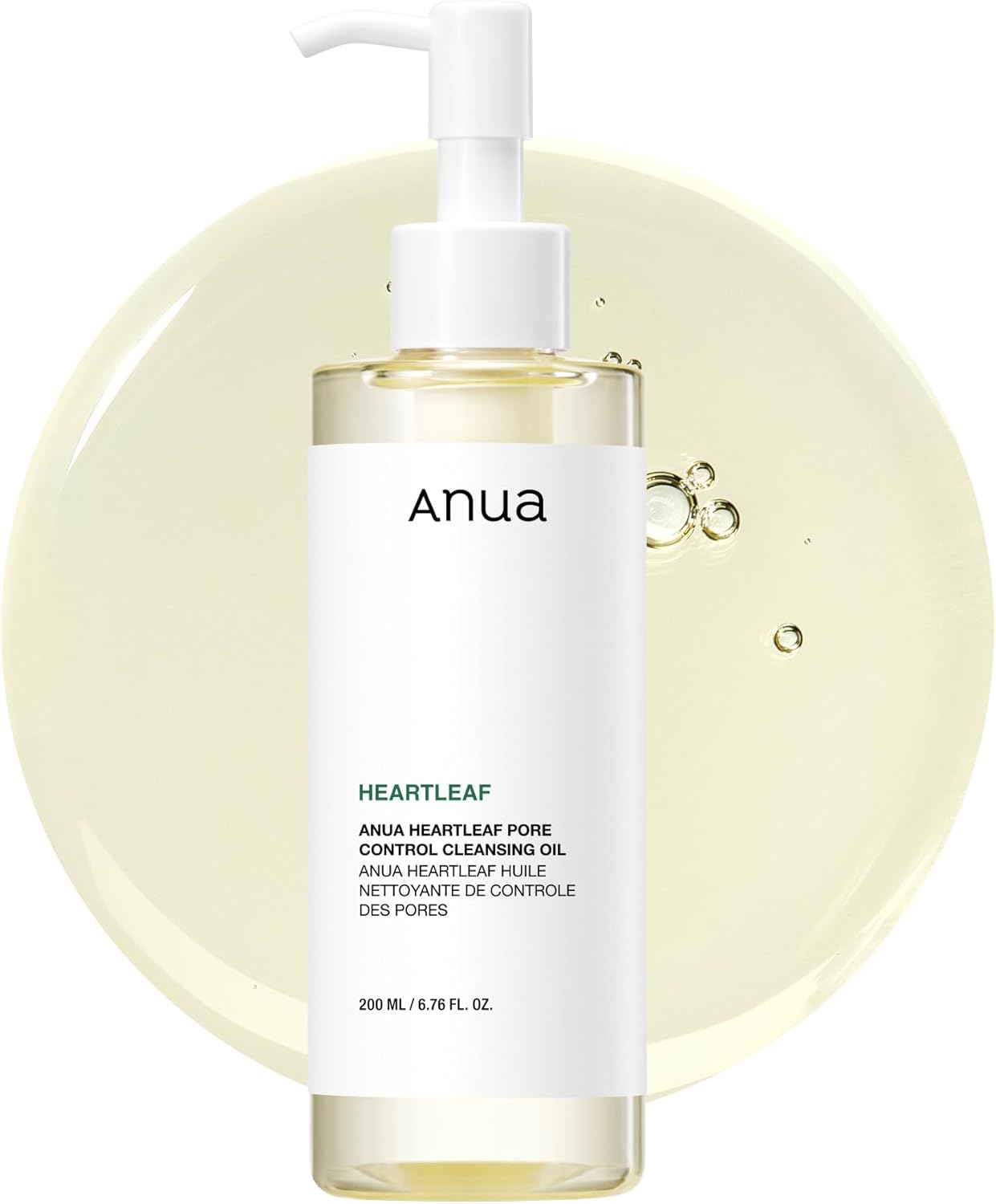 ANUA Heartleaf Pore Control Cleansing Oil Korean Facial Cleanser, Daily Makeup Blackheads Removal 6.7 fl oz(200ml)
