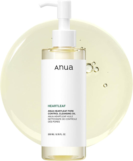 ANUA Heartleaf Pore Control Cleansing Oil Korean Facial Cleanser, Daily Makeup Blackheads Removal 6.7 fl oz(200ml)