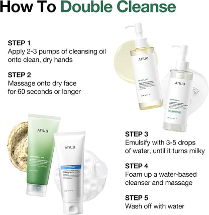ANUA Heartleaf Pore Control Cleansing Oil Korean Facial Cleanser, Daily Makeup Blackheads Removal 6.7 fl oz(200ml)