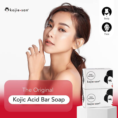 Original Kojic Acid Soap for Face & Body - Cosmetic Soap for Beautifully Fresh Skin (3 X 65g Bars)