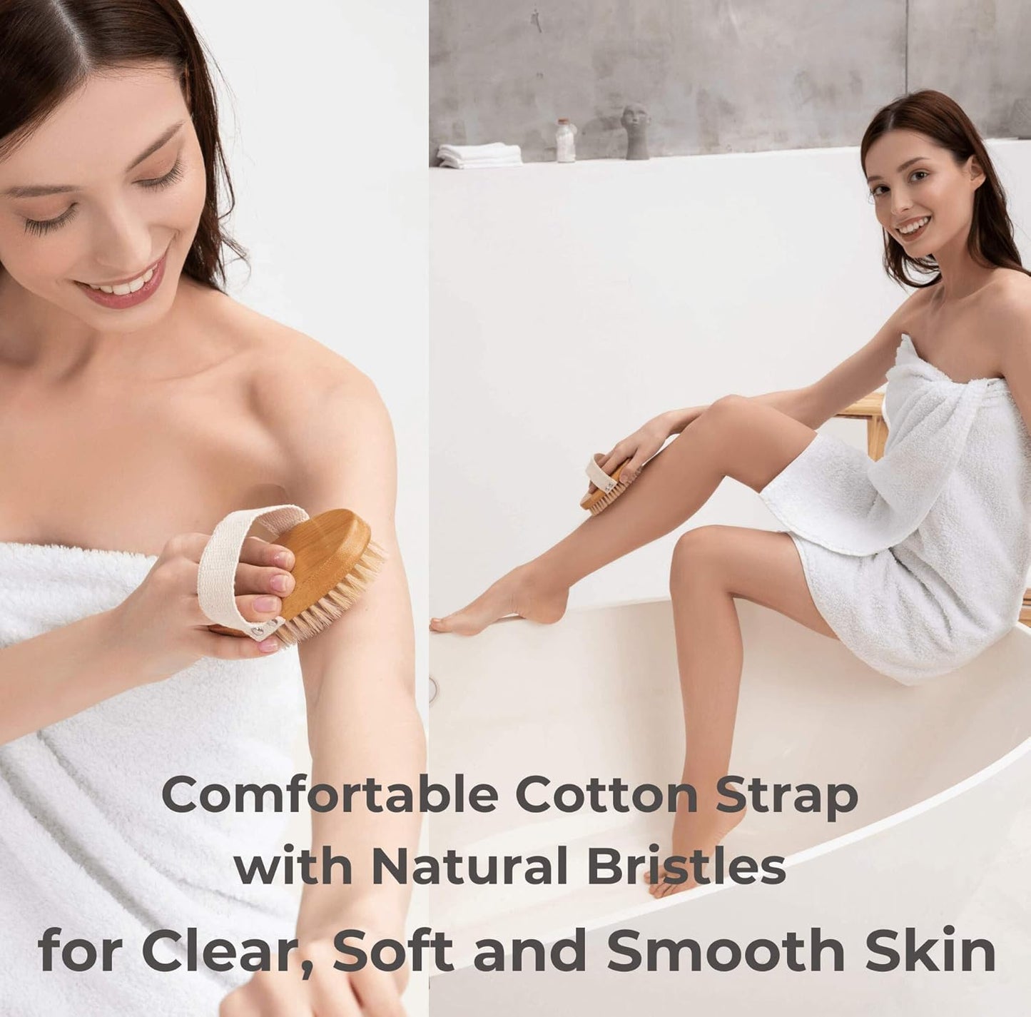3 Pack Wood Dry Body Brushes, Dry brush for Cellulite and Lymphatic