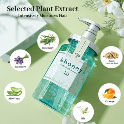 &honey Herb Smooth Shampoo (440ml) - Kiyoko Beauty