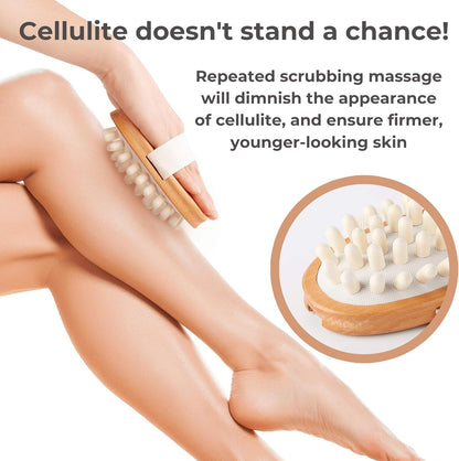 3 Pack Wood Dry Body Brushes, Dry brush for Cellulite and Lymphatic