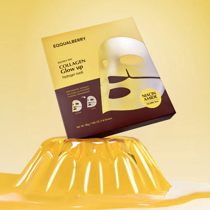 EQQUALBERRY MASQUE HYDROGEL ÉCLAT COLLAGÈNE (4 PIÈCES)