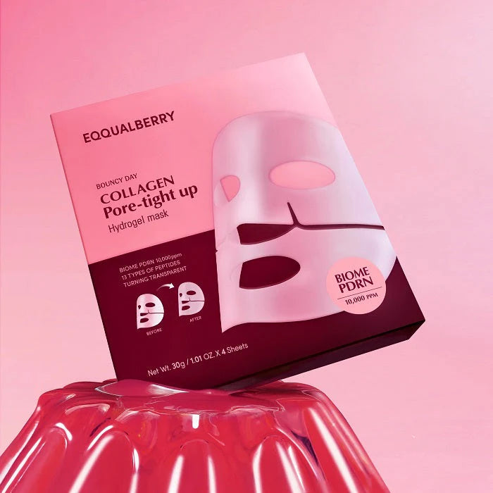 MASQUE HYDROGEL EQQUALBERRY COLLAGEN RETENU LES PORES (4 PIÈCES)