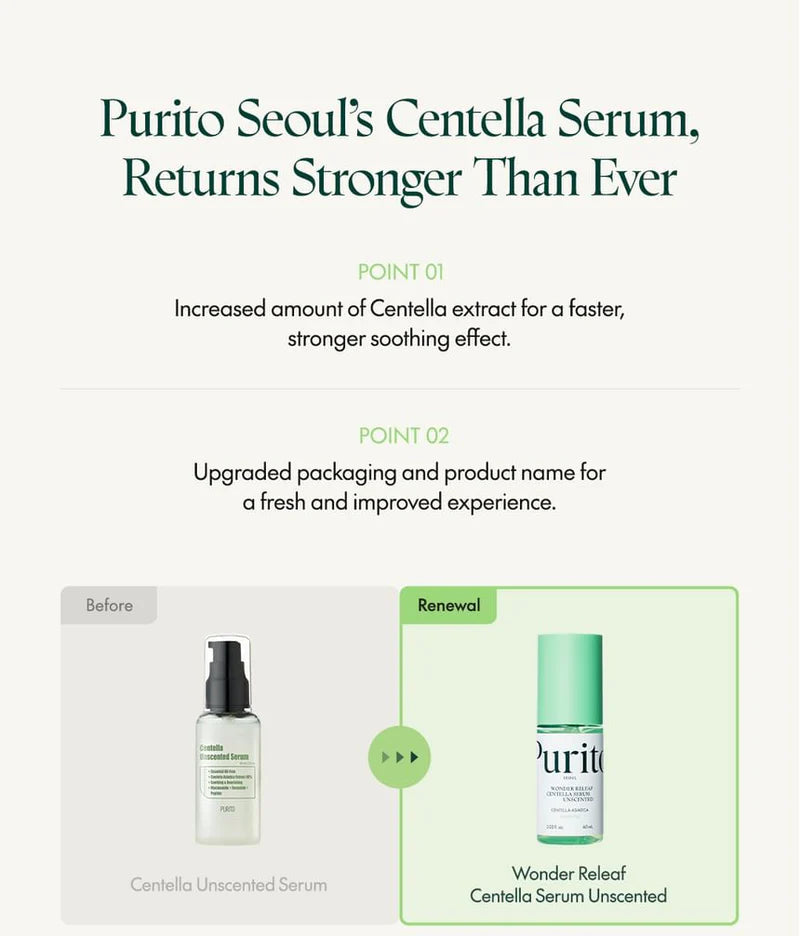 PURITO Wonder Releaf Centella Unscented Serum 60ML
