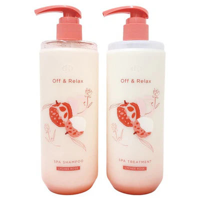 OFF & RELAX SPA SHAMPOO + HAIR TREATMENT  LYCHEE & ROSE SET (2x460ml)